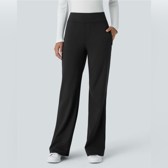 HALARA Pants - Halara Flex™ DayStretch Mid Rise Side Zipper Pocket Work Flare Pants, M Petite